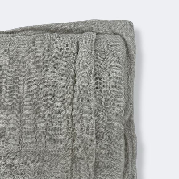 Restoration Hardware Linen Gauze Tufted Sham Mist Gray Lumbar Size 14" X 22" - Picture 4 of 7